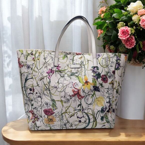 Gucci Canvas Floral Tote Bag